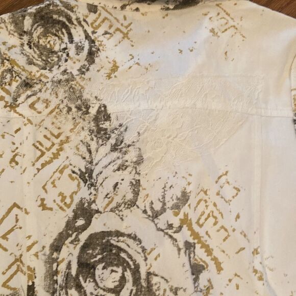 NWOT Parsley & Sage shirt or jacket with cool metal buttons, some lace, M - Picture 9 of 9